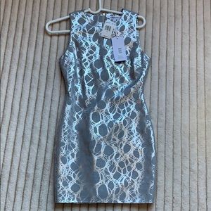 ELIZABETH AND JAMES GREY/silver dress Sz 4 NWT